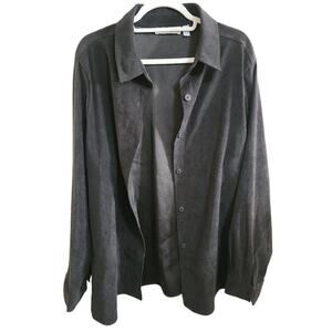 Women's Vintage Passports Button-Down Suede-Like Top Size Large